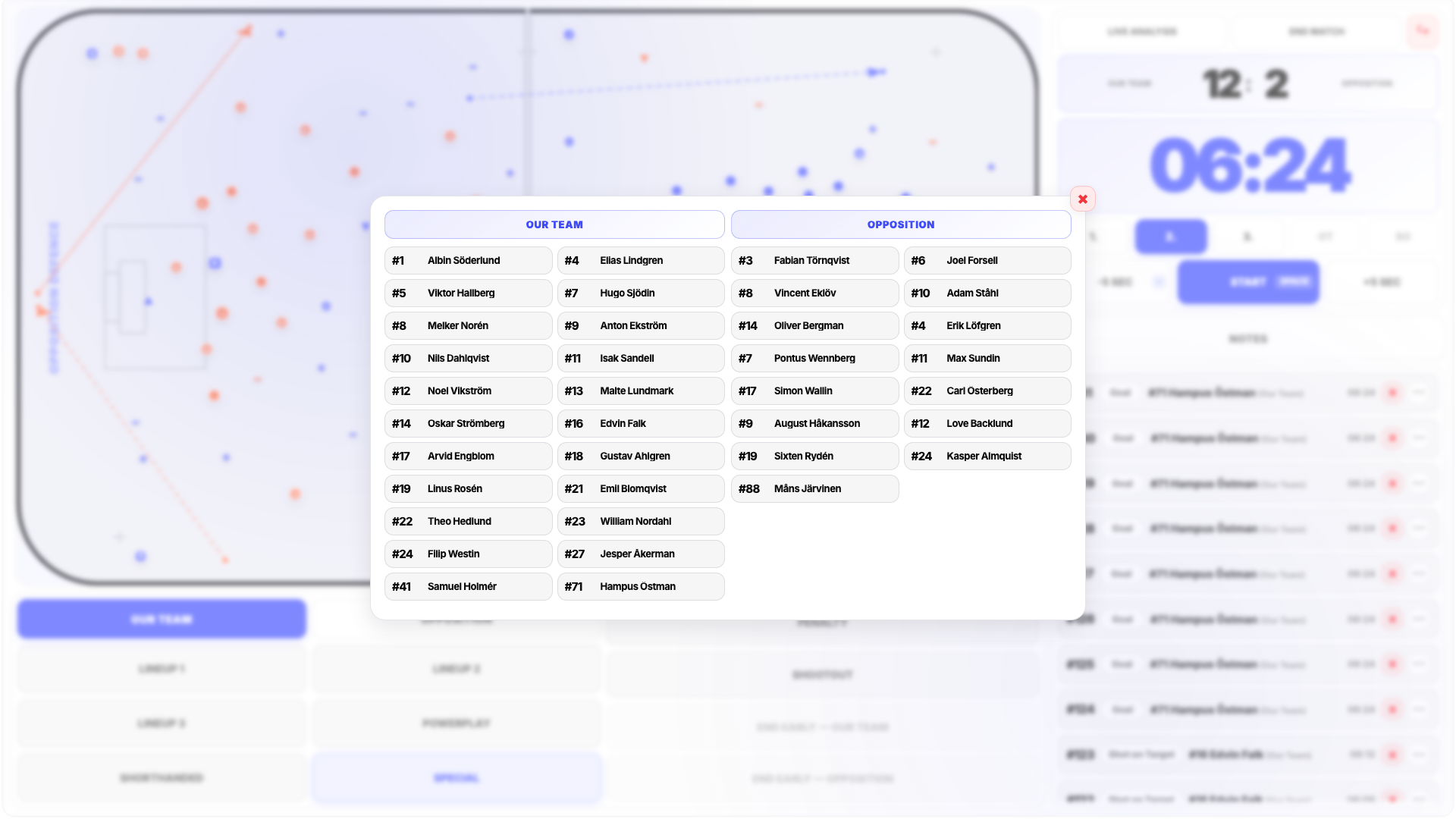Match Board player selection